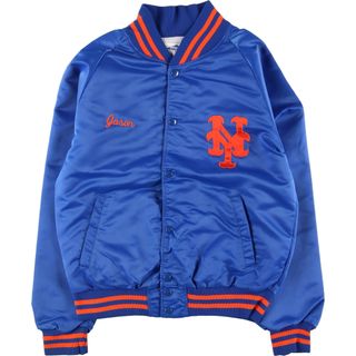 古着 90年代 PYRAMID MLB NEW YORK METS ニューヨーク メッツ ナイロンスタジャン アワードジャケット バーシティジャケット メンズM ヴィンテージ /eaa425536(スタジャン)