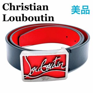 Christian Louboutin - クリスチャンルブタン レザー 85 リッキーベルト　ロゴ　腰ベルト　メンズ　革