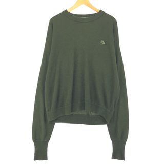 ラコステ(LACOSTE)の古着 80年代 ラコステ LACOSTE コットンニットセーター メンズXXL 長袖 ヴィンテージ /eaa399428(ニット/セーター)