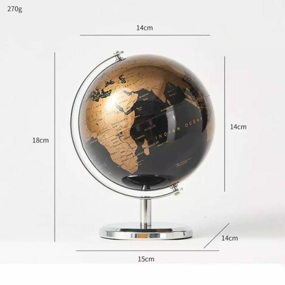 地球儀　アンティーク　レトロ　オシャレ　インテリア　ブラックゴールド インテリア/住まい/日用品のインテリア小物(置物)の商品写真