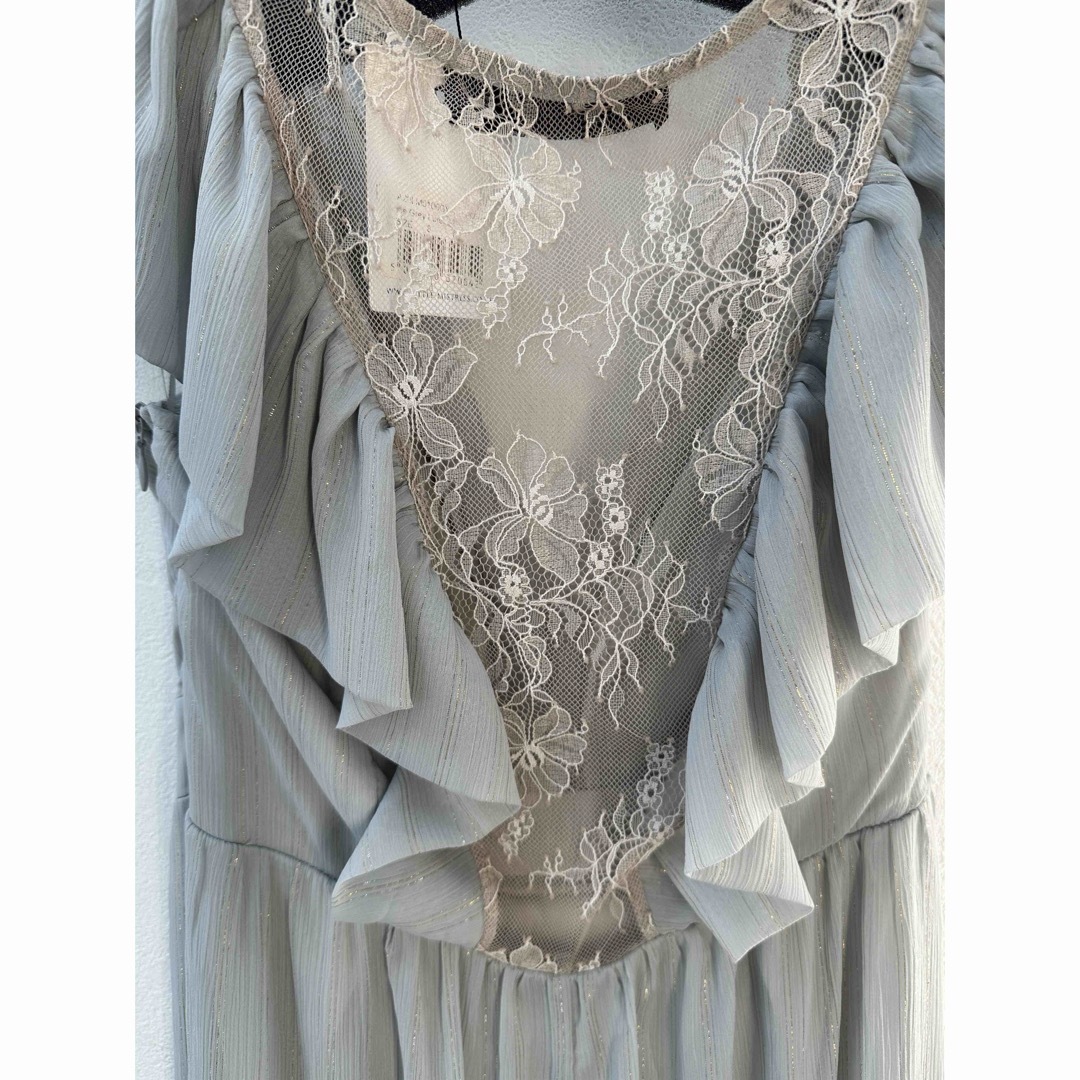 asos(エイソス)のSALE 新品 Little Mistress ストライプフリルロングドレス M レディースのフォーマル/ドレス(ロングドレス)の商品写真