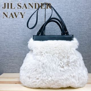 JIL SANDER NAVY - ジルサンダー ネイビー ２ＷＡＹショルダーバッグ トートバッグ ファー