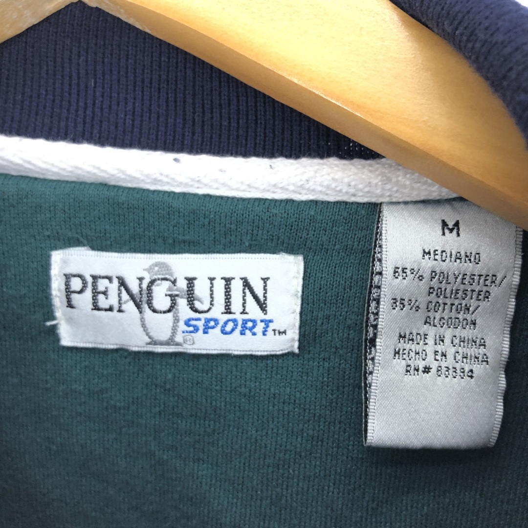 古着 00年代 PENGUIN SPORT 切替 襟付き ハーフボタン スウェットシャツ トレーナー メンズM /eaa422043 メンズのトップス(スウェット)の商品写真