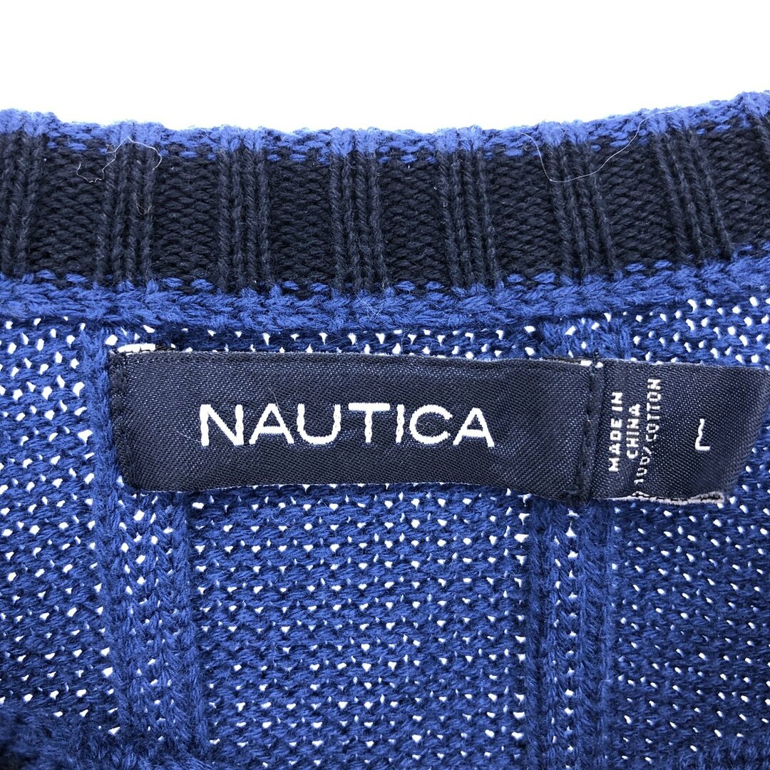 NAUTICA(ノーティカ)の古着 ノーティカ NAUTICA コットンニットセーター メンズL /eaa399486 メンズのトップス(ニット/セーター)の商品写真