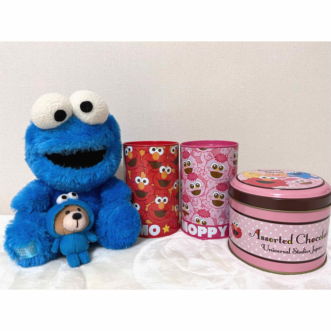 SESAME STREET(セサミストリート)のセサミストリート　ぬいぐるみ 空缶 ５点セット エンタメ/ホビーのおもちゃ/ぬいぐるみ(キャラクターグッズ)の商品写真