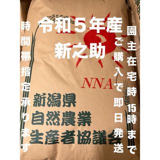 特別栽培 新潟の高級米 新之助 玄米 30㌔田植え後農薬は除草剤のみ10㌔小分け(米/穀物)