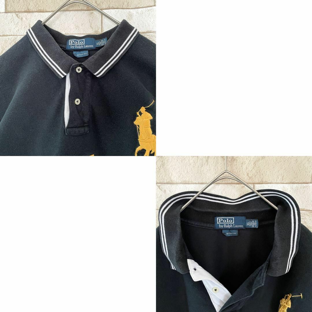 POLO RALPH LAUREN(ポロラルフローレン)のラルフローレン ポロシャツ 半袖 刺繍 BLACK WATCH 黒 白 XL メンズのトップス(ポロシャツ)の商品写真