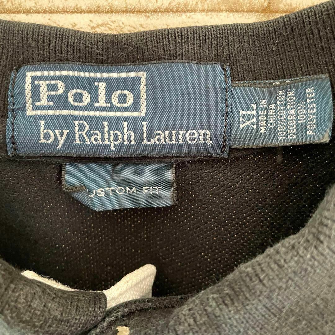 POLO RALPH LAUREN(ポロラルフローレン)のラルフローレン ポロシャツ 半袖 刺繍 BLACK WATCH 黒 白 XL メンズのトップス(ポロシャツ)の商品写真