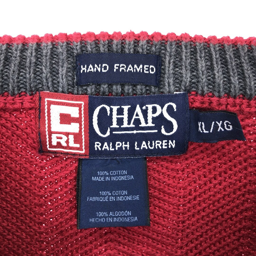 Ralph Lauren(ラルフローレン)の古着 90年代 ラルフローレン Ralph Lauren CHAPS チャップス コットンニットセーター メンズXL ヴィンテージ /eaa399426 メンズのトップス(ニット/セーター)の商品写真