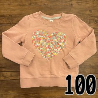 ニシマツヤ(西松屋)のキッズ トレーナー 100サイズ 女の子 西松屋 ピンク ハート 子供服(Tシャツ/カットソー)