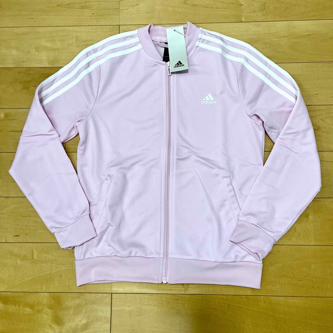 adidas(アディダス)のアディダス adidas ジャージ ピンク キッズ 150cm ☆新品未使用 キッズ/ベビー/マタニティのキッズ服女の子用(90cm~)(ジャケット/上着)の商品写真