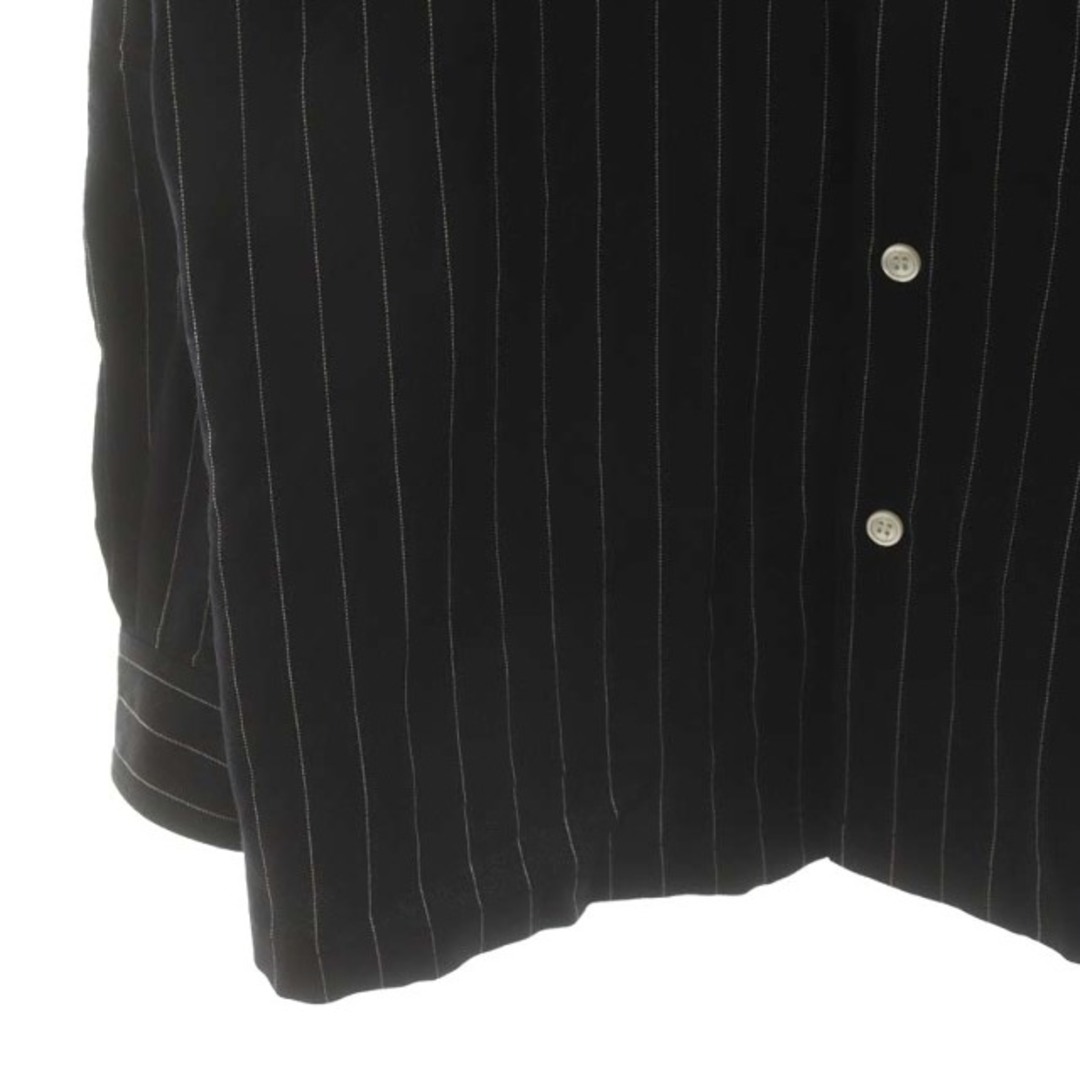 WACKO MARIA(ワコマリア)のWACKO MARIA 50s シャツ 長袖 ストライプ柄 ウール M 黒 メンズのトップス(シャツ)の商品写真