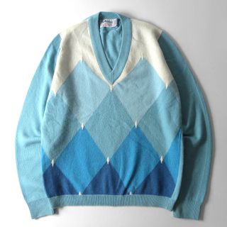 バランタインカシミヤ(BALLANTYNE CASHMERE)のスコットランド製 バランタイン 70's カシミヤ アーガイルチェックセーター(ニット/セーター)