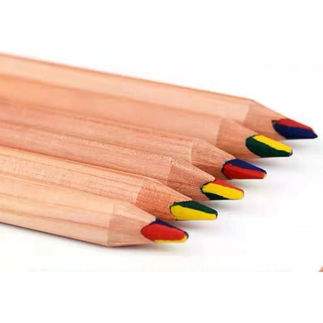 10本 レインボー色鉛筆 4色芯 多色えんぴつ エンタメ/ホビーのアート用品(色鉛筆)の商品写真