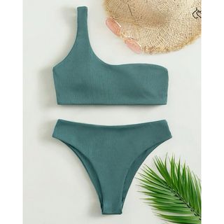 シーイン(SHEIN)のshein swim basics リブワンショルダービキニ　S(水着)