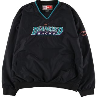 ナイキ(NIKE)の古着 00年代 ナイキ NIKE TEAM MLB ARISONA DIAMONDBACKS アリゾナダイヤモンドバックス Vネック ウォームアッププルオーバー メンズXL /eaa422889(ナイロンジャケット)