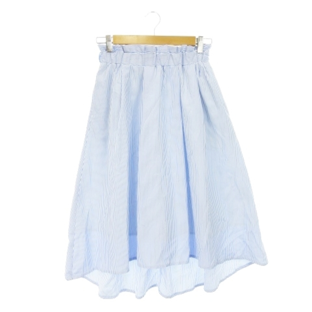 heather(ヘザー)のヘザー スカート フレア フィッシュテール ミモレ ロング ストライプ F 青 レディースのスカート(ロングスカート)の商品写真