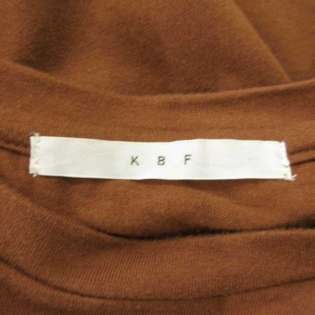 KBF(ケービーエフ)のKBF カットソー Tシャツ 半袖 オープンショルダー アシメ ONE 茶 レディースのトップス(カットソー(半袖/袖なし))の商品写真