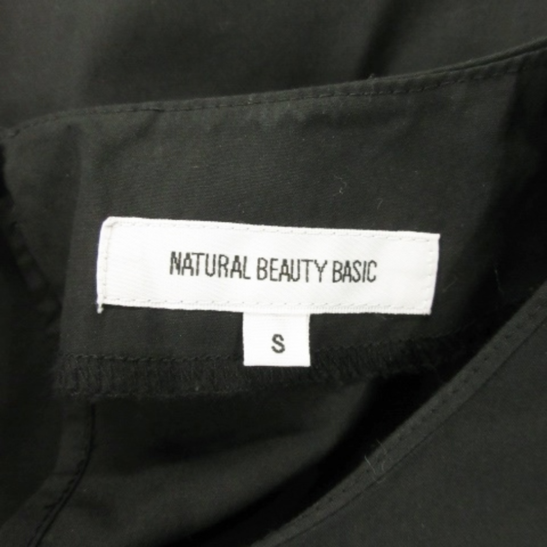 NATURAL BEAUTY BASIC(ナチュラルビューティーベーシック)のナチュラルビューティーベーシック ワンピース ロング 半袖 バルーン袖 S 黒 レディースのワンピース(ロングワンピース/マキシワンピース)の商品写真