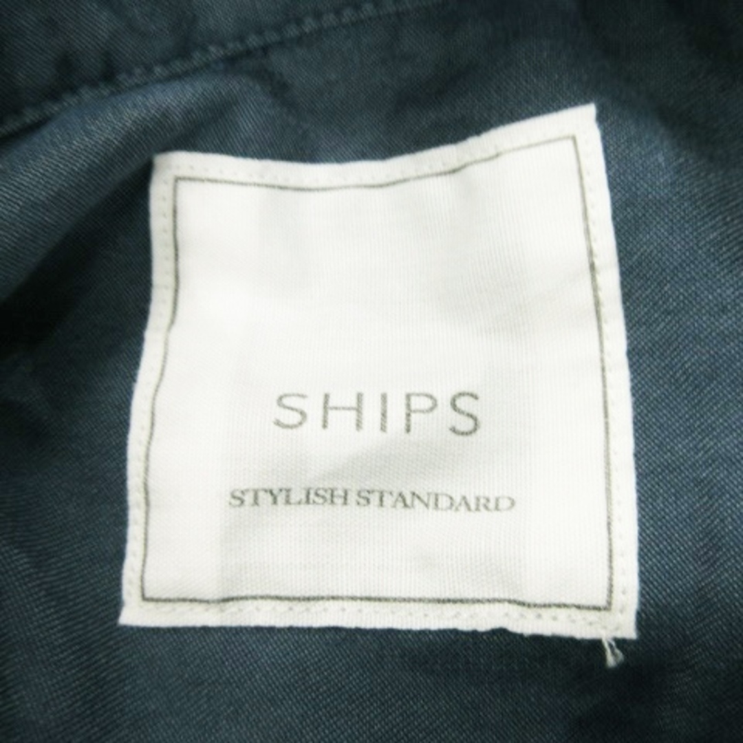 SHIPS(シップス)のシップス シャツ ブラウス 半袖 比翼 裾タック 紺 ネイビー /AH5 ☆ レディースのトップス(シャツ/ブラウス(半袖/袖なし))の商品写真