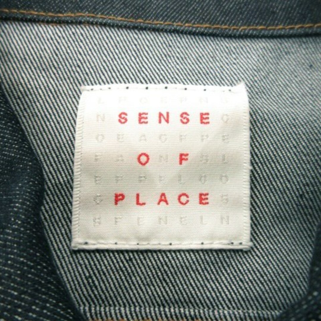 SENSE OF PLACE by URBAN RESEARCH(センスオブプレイスバイアーバンリサーチ)のセンスオブプレイス ジャケット デニム Gジャン ストレッチ 38 紺 ネイビー レディースのジャケット/アウター(Gジャン/デニムジャケット)の商品写真