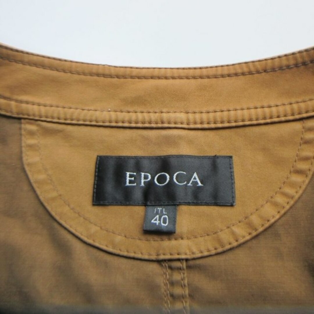 EPOCA(エポカ)のエポカ ノーカラージャケット ブルゾン ジップアップ ストレッチ コットン 40 レディースのジャケット/アウター(その他)の商品写真