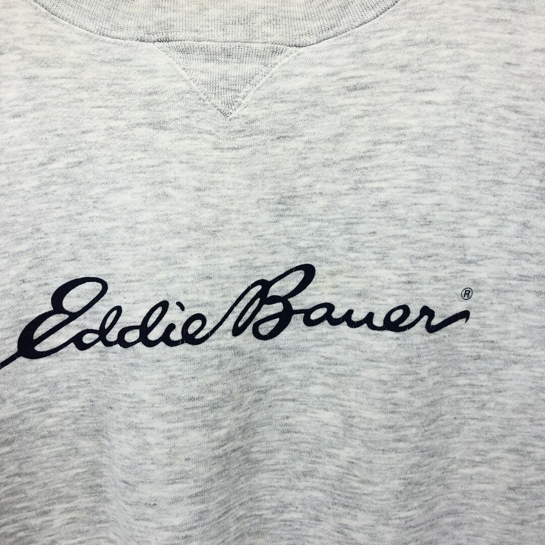Eddie Bauer(エディーバウアー)の古着 80~90年代 エディーバウアー Eddie Bauer 黒タグ ロゴスウェットシャツ トレーナー メンズL ヴィンテージ /eaa423933 メンズのトップス(スウェット)の商品写真