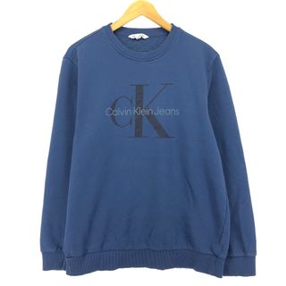 カルバンクライン(Calvin Klein)の古着 00年代 カルバンクライン Calvin klein JEANS ロゴスウェットシャツ トレーナー メンズL /eaa423936(スウェット)