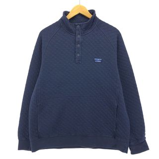 エルエルビーン(L.L.Bean)の古着 エルエルビーン L.L.Bean ハイネック ハーフスナップ キルティング加工 ワンポイントロゴスウェットシャツ トレーナー メンズL /eaa423938(スウェット)