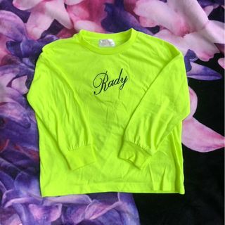 ちびRady　ロゴロングtシャツ　S 　ネオンイエロー