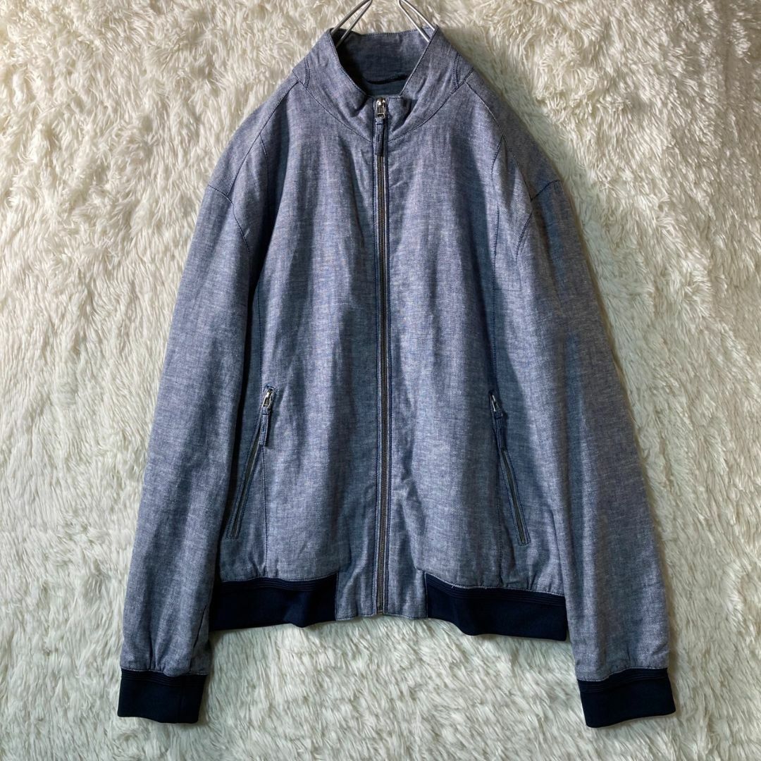 ZARA(ザラ)の美品 ZARA ザラ リネン混 麻 カバーオール ブルゾン スイングトップ XL メンズのジャケット/アウター(ブルゾン)の商品写真