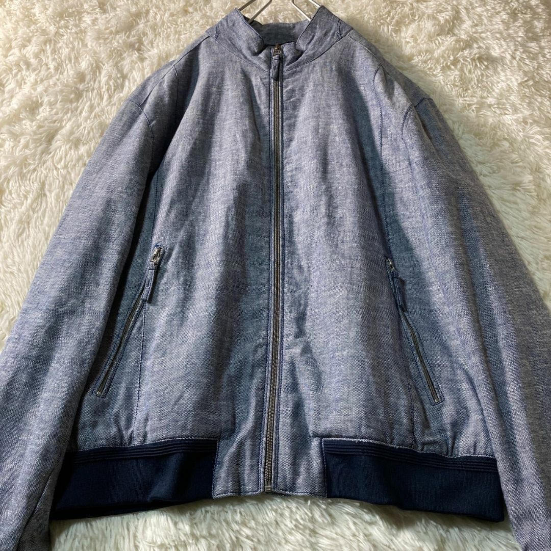 ZARA(ザラ)の美品 ZARA ザラ リネン混 麻 カバーオール ブルゾン スイングトップ XL メンズのジャケット/アウター(ブルゾン)の商品写真