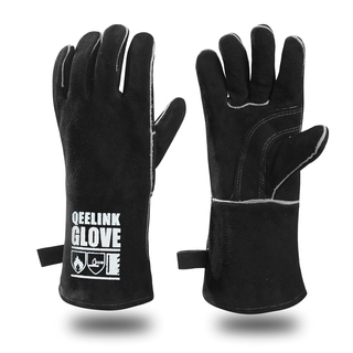 [QeeLink] 耐熱グローブ 本革 牛革 手袋 キャンプグローブ(手袋)