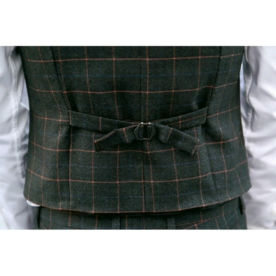 スーツ メンズ L,XL,　 一つボタン チェック柄スーツ 3点セット メンズのスーツ(セットアップ)の商品写真