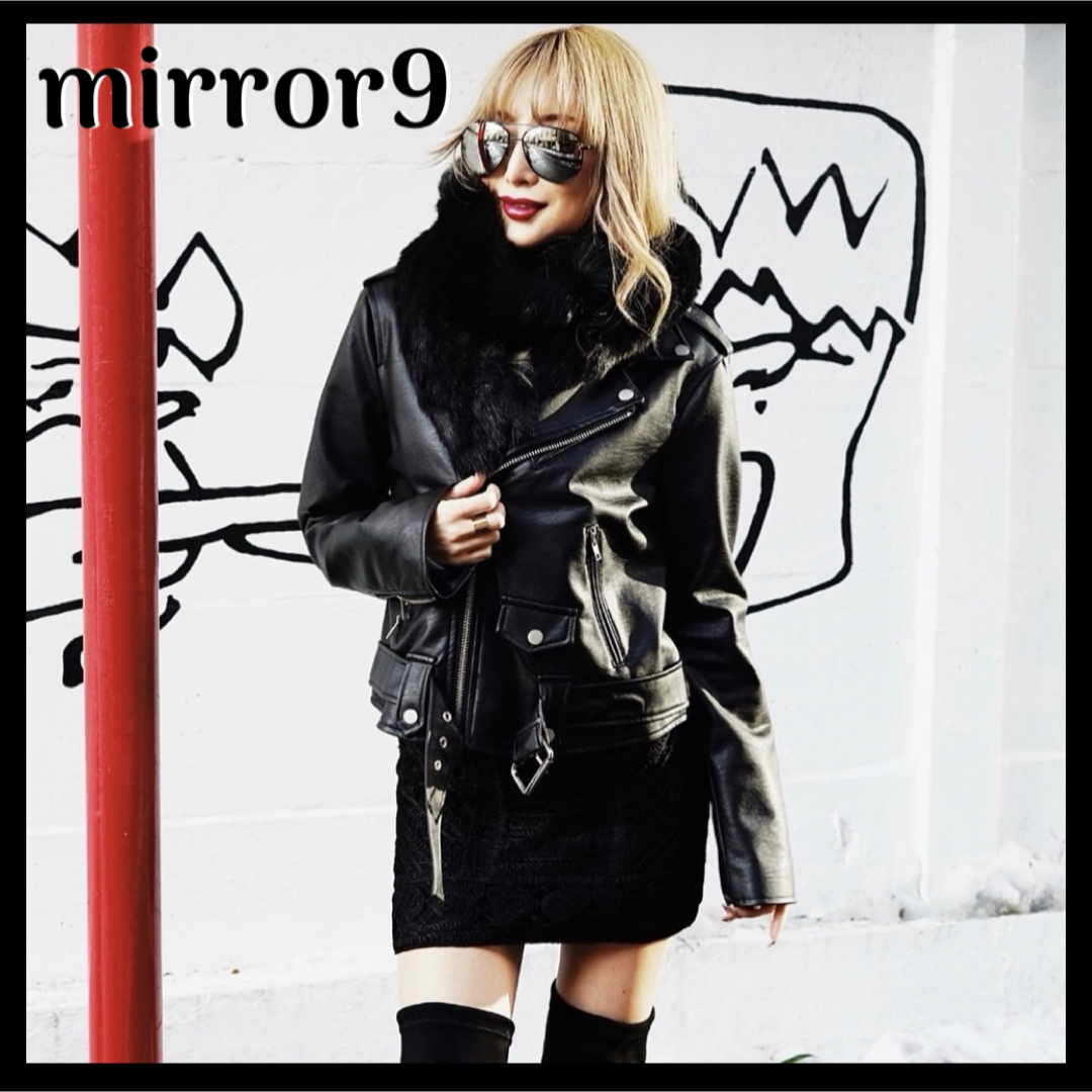 mirror9(ミラーナイン)のmirror9 ロング ファーマフラー Black フェイクファー レディースのファッション小物(マフラー/ショール)の商品写真