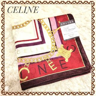 セリーヌ(celine)の新品未使用☆CELINEコットン 大判 ハンカチーフ トリオンフ 透かし模様(バンダナ/スカーフ)