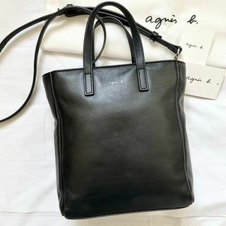 アニエスベー(agnes b.)の✨極美品✨2way アニエスベー　ショルダーバッグ　ブラック　現行　レザー(ショルダーバッグ)