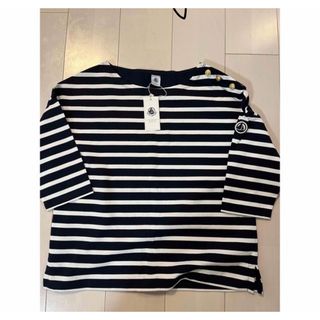 プチバトー(PETIT BATEAU)の★プチバトー　肩ボタンマリニエールプルオーバー　サイズ1(カットソー(長袖/七分))