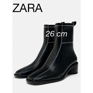 ザラ(ZARA)のZARA ザラコントラストトップステッチ　ショートブーツ(ブーツ)