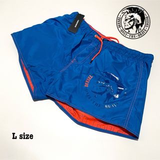 DIESEL - 【新品】L ディーゼル ショートパンツ ロゴ リバーシブル アウトドア ブルー