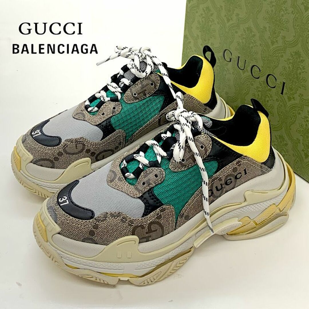 Gucci(グッチ)の8223 グッチ バレンシアガ トリプルS GGキャンバス ロゴ スニーカー レディースの靴/シューズ(スニーカー)の商品写真