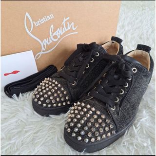 Christian Louboutin - Christian Louboutin定番スタッズラメローカットスニーカー 