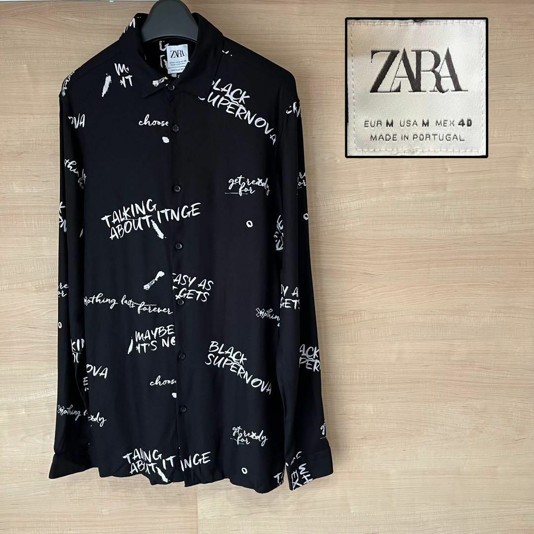 ZARA(ザラ)のZARA ザラ レーヨンシャツ 長袖 総柄 メンズのトップス(シャツ)の商品写真