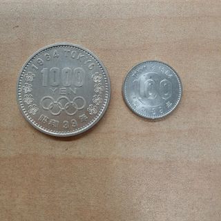 4A　東京オリンピック　1000円銀貨　100円銀貨　昭和39年(その他)