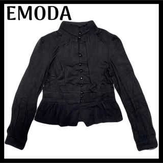 エモダ(EMODA)のEMODA レース ペプラム ブラウス TOPS カーディガン Black(シャツ/ブラウス(長袖/七分))