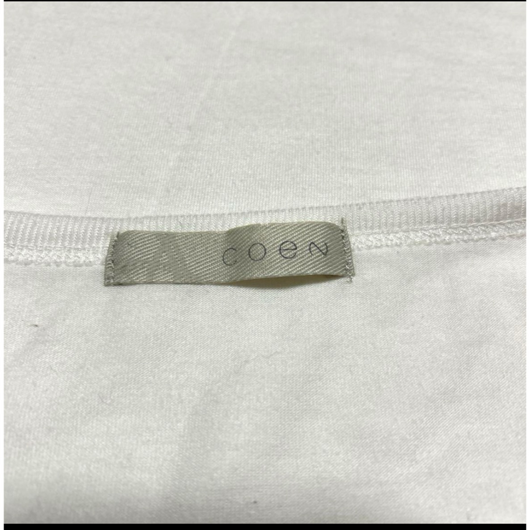 coen(コーエン)のcoen 七分袖Tシャツ2枚セット　フリーサイズ　白×水色 レディースのトップス(Tシャツ(長袖/七分))の商品写真