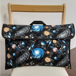 防災頭巾カバー☆siulas☆キルト宇宙流星🪐黒　背もたれのみ　ハンドメイド(防災関連グッズ)