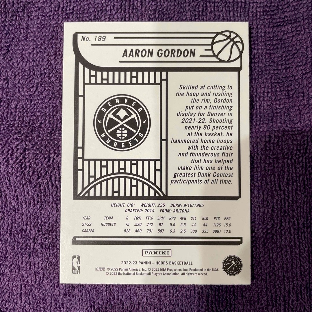 アーロン・ゴードン Hoops Parallel NBA エンタメ/ホビーのトレーディングカード(シングルカード)の商品写真