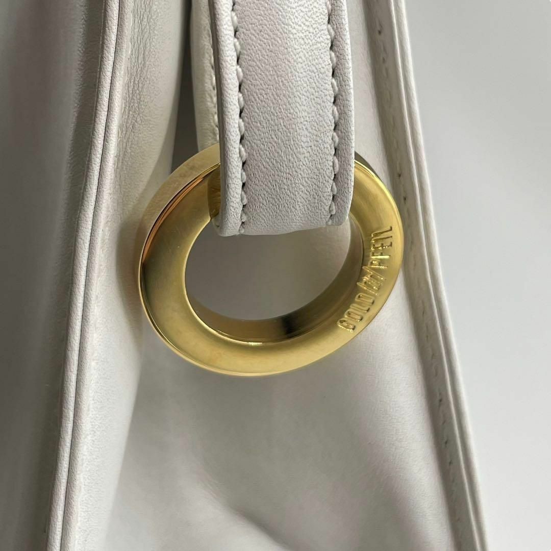 GOLD PFEIL(ゴールドファイル)の美品　ゴールドファイル　s8 クラッチバッグ セカンドバッグ　レザー　白　紺 レディースのバッグ(クラッチバッグ)の商品写真