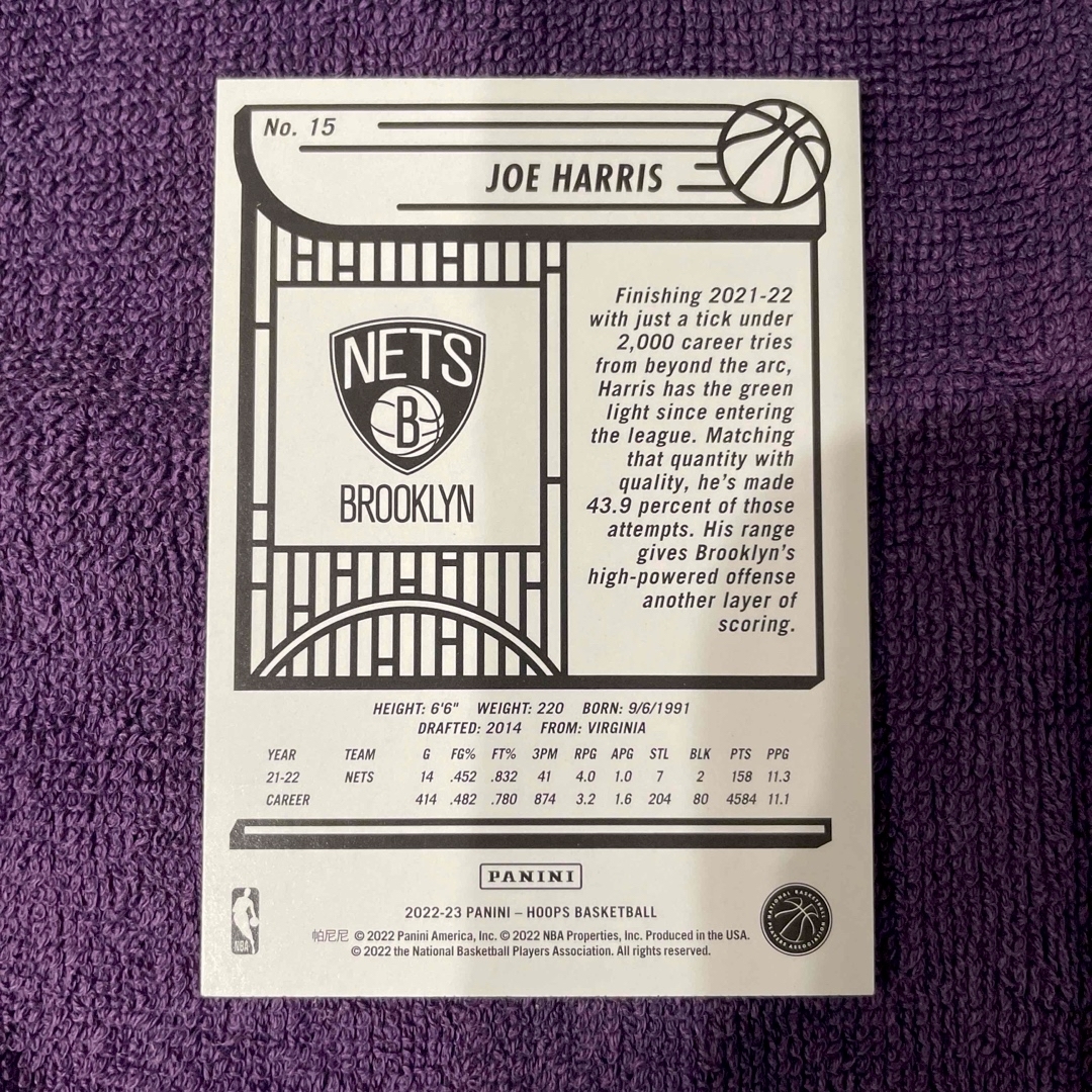 ジョー・ハリス Hoops Parallel NBA エンタメ/ホビーのトレーディングカード(シングルカード)の商品写真